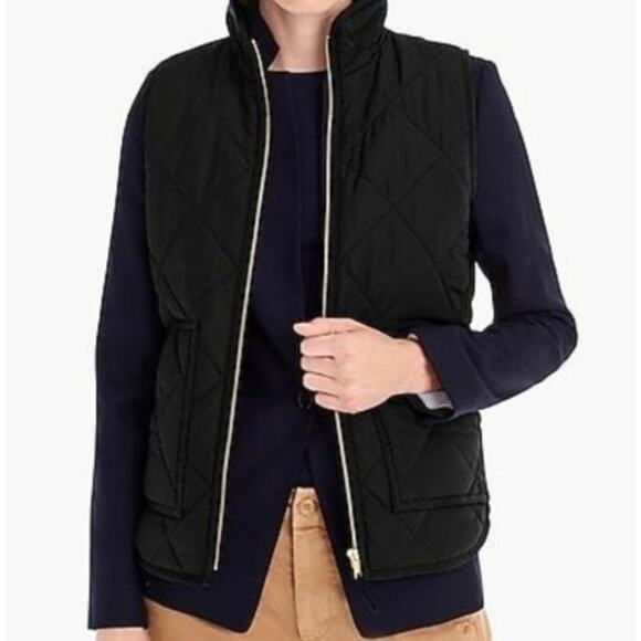 J. Crew Mercantile Black Quilted Puffer Vest Size XS - Picture 1 of 9